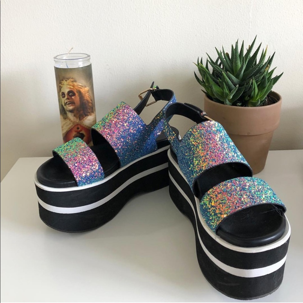 Asos glitter foam platforms✨